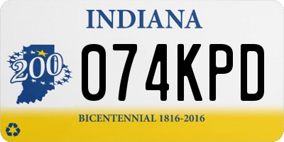IN license plate 074KPD