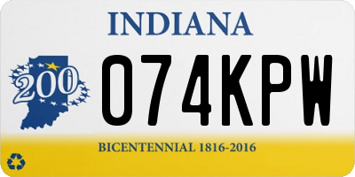 IN license plate 074KPW