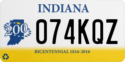 IN license plate 074KQZ