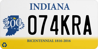 IN license plate 074KRA