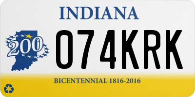 IN license plate 074KRK