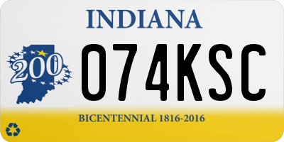 IN license plate 074KSC
