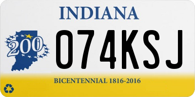 IN license plate 074KSJ
