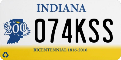 IN license plate 074KSS