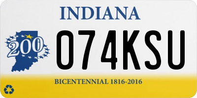 IN license plate 074KSU