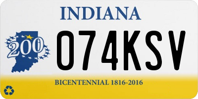 IN license plate 074KSV