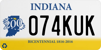 IN license plate 074KUK