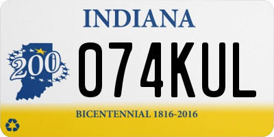 IN license plate 074KUL