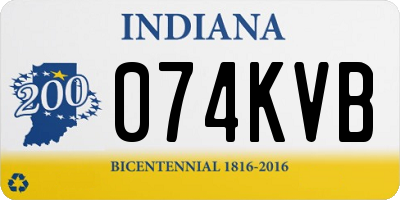 IN license plate 074KVB