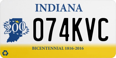 IN license plate 074KVC