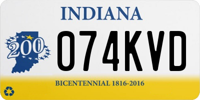 IN license plate 074KVD