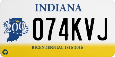 IN license plate 074KVJ