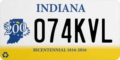 IN license plate 074KVL