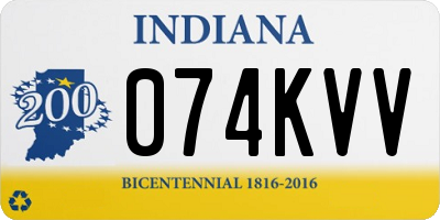 IN license plate 074KVV