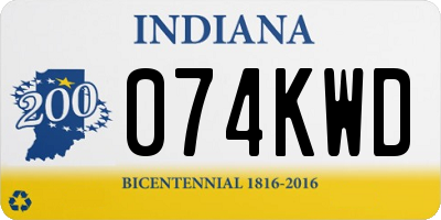 IN license plate 074KWD