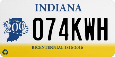 IN license plate 074KWH