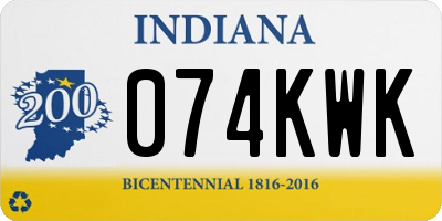 IN license plate 074KWK