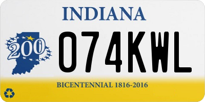 IN license plate 074KWL