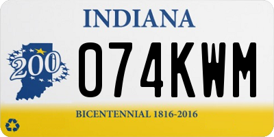 IN license plate 074KWM