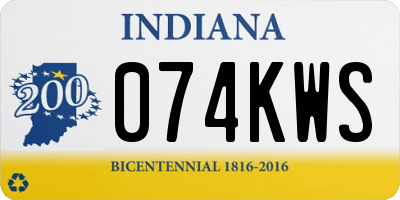 IN license plate 074KWS