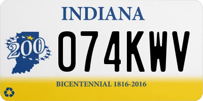 IN license plate 074KWV
