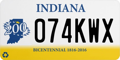 IN license plate 074KWX
