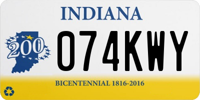 IN license plate 074KWY