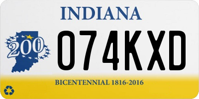 IN license plate 074KXD