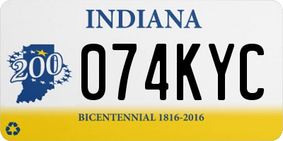 IN license plate 074KYC