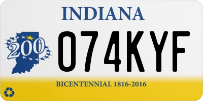 IN license plate 074KYF