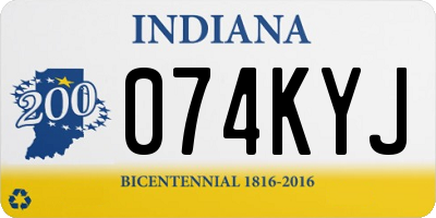 IN license plate 074KYJ