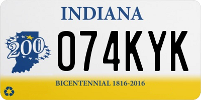 IN license plate 074KYK