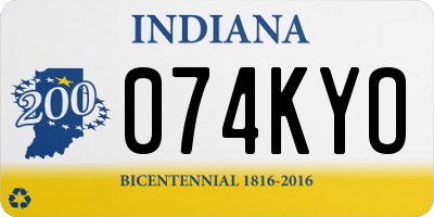 IN license plate 074KYO