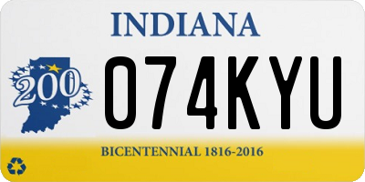 IN license plate 074KYU