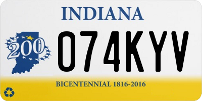 IN license plate 074KYV