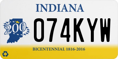 IN license plate 074KYW