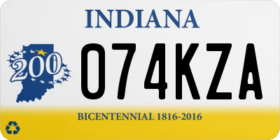 IN license plate 074KZA