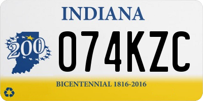 IN license plate 074KZC