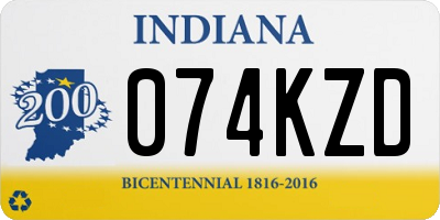 IN license plate 074KZD