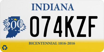 IN license plate 074KZF