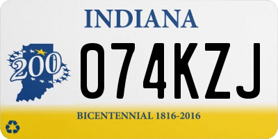 IN license plate 074KZJ