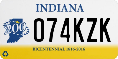 IN license plate 074KZK