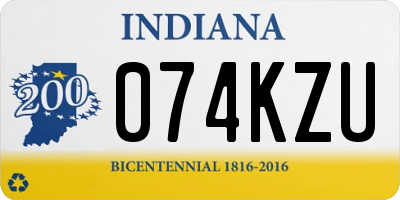 IN license plate 074KZU