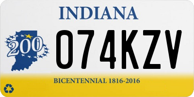 IN license plate 074KZV
