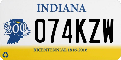 IN license plate 074KZW