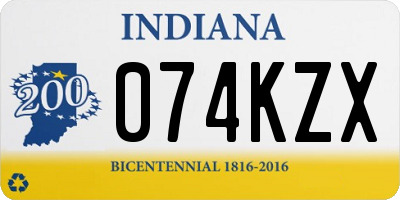 IN license plate 074KZX
