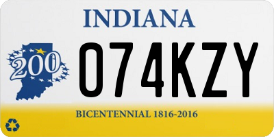 IN license plate 074KZY