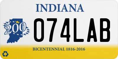 IN license plate 074LAB