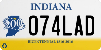 IN license plate 074LAD
