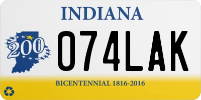IN license plate 074LAK